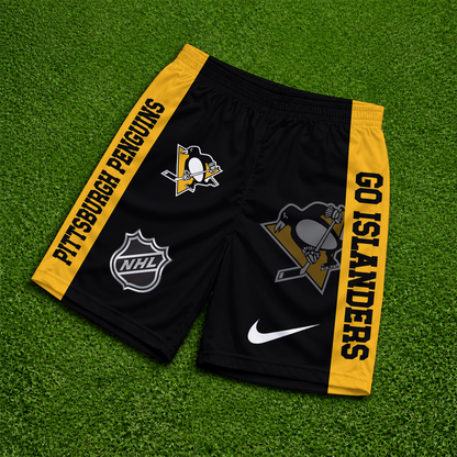 [SUPER SALE] NEW CUSTOMIZED NHL26 PBP PITTSBURGH PENGUINS SHORT PANTS