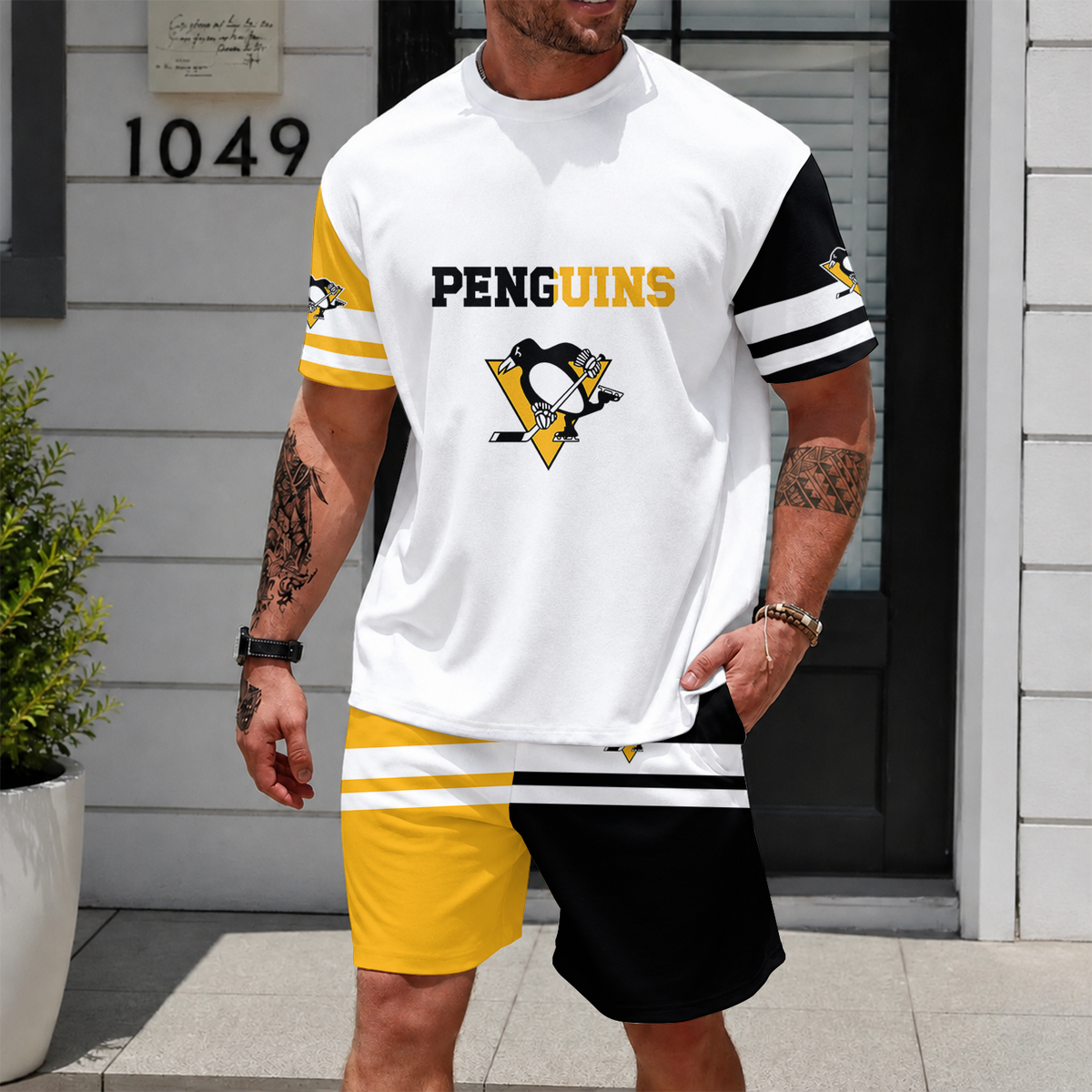 [SUPER SALE] NEW CUSTOMIZED NHL26 PBP PITTSBURGH PENGUINS UNISEX T-SHIRT & SHORTS SET