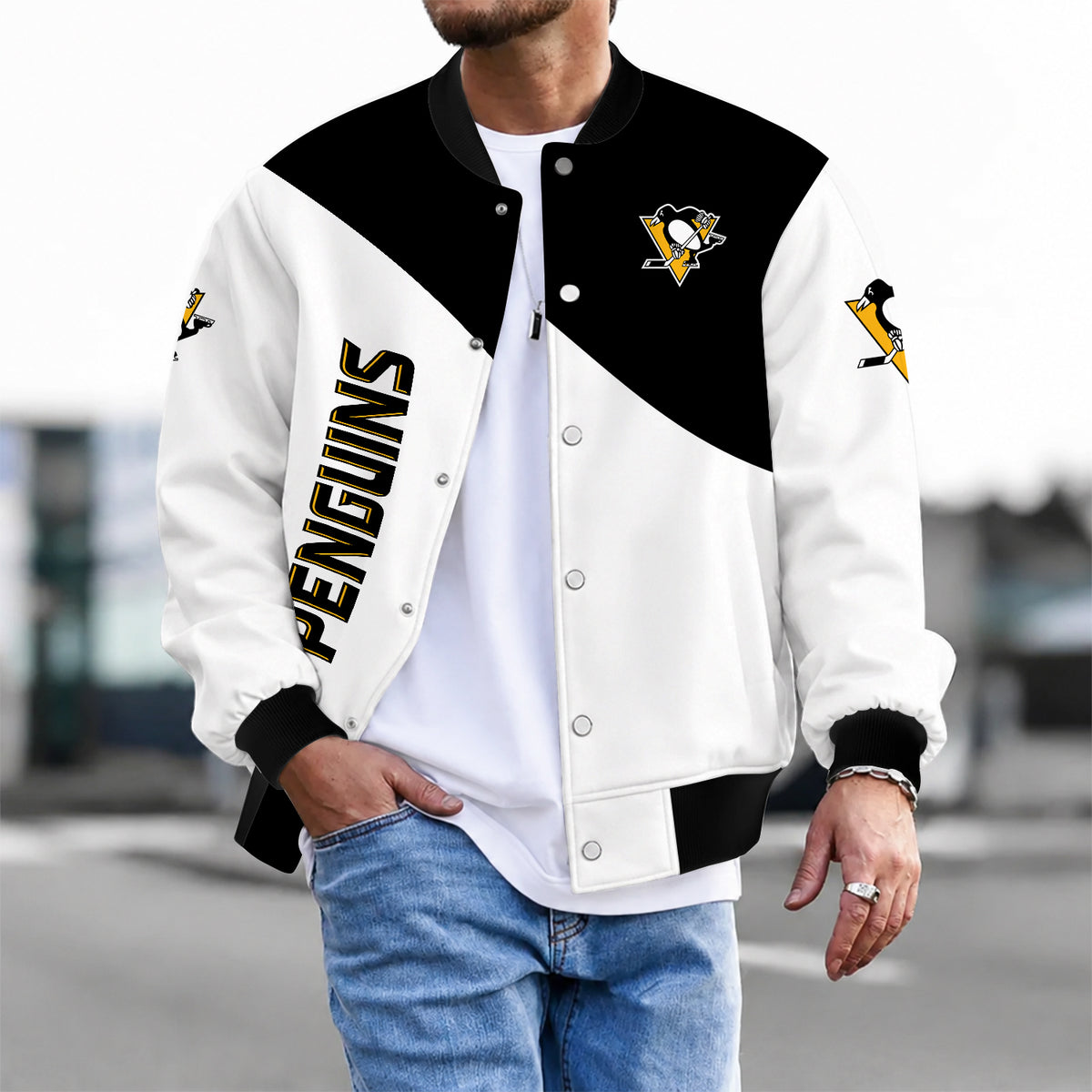 [SUPER SALE] NEW CUSTOMIZED NHL26 PBP PITTSBURGH PENGUINS SATIN VARSITY JACKET & BASEBALL JACKET