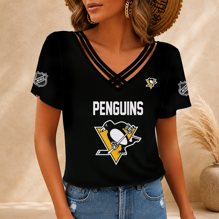 [SUPER SALE] NEW CUSTOMIZED NHL26 PBP PITTSBURGH PENGUINS V-NECK SHIRT