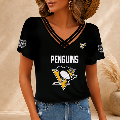 [SUPER SALE] NEW CUSTOMIZED NHL26 PBP PITTSBURGH PENGUINS V-NECK SHIRT