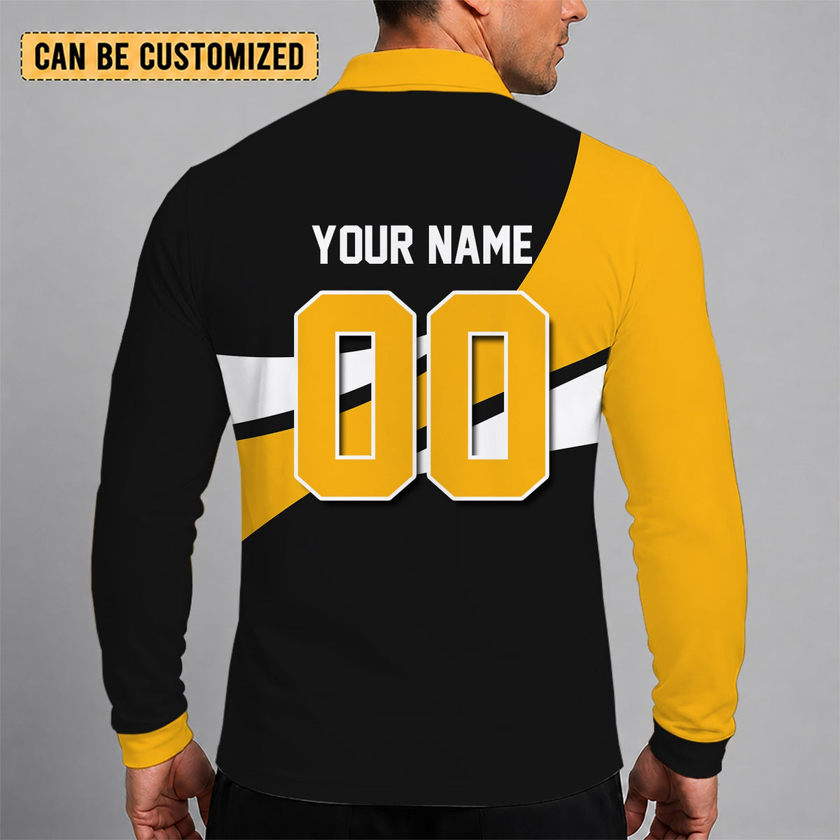 [SUPER SALE] NEW CUSTOMIZED NHL26 PBP PITTSBURGH PENGUINS MEN LONG SLEEVE POLO