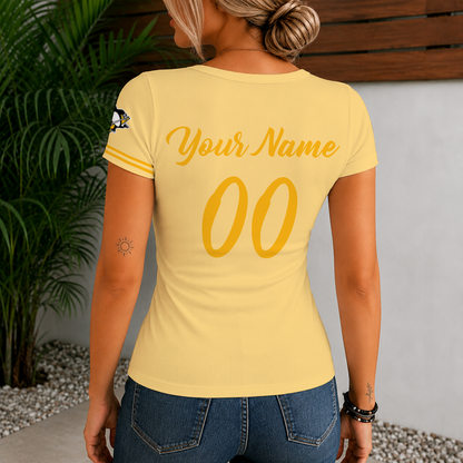 [SUPER SALE] NEW CUSTOMIZED NHL26 PBP PITTSBURGH PENGUINS WOMEN'S SHORT SLEEVE HENLEY T-SHIRT
