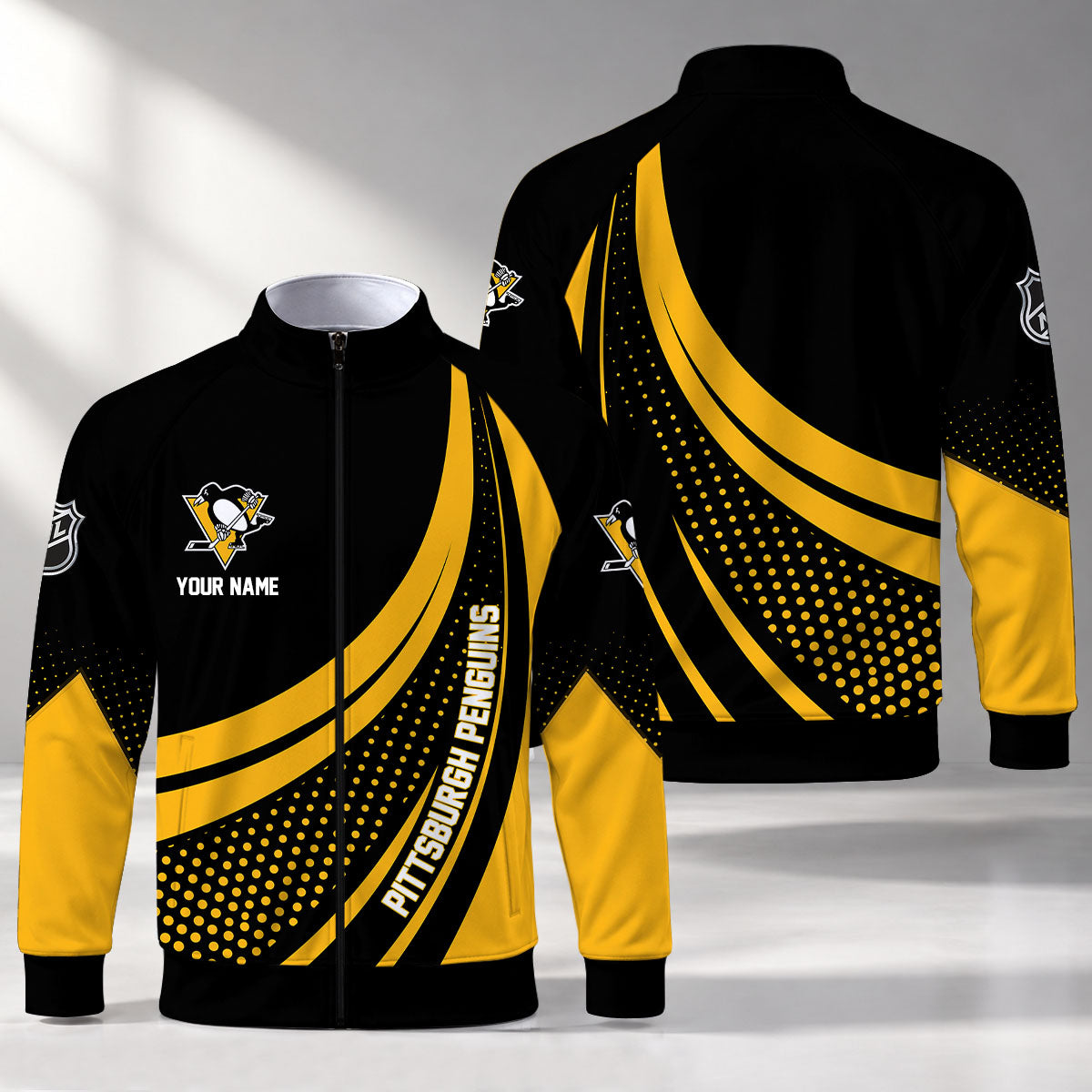 [SUPER SALE] NEW CUSTOMIZED NHL26 PBP PITTSBURGH PENGUINS STAND COLLAR JACKET