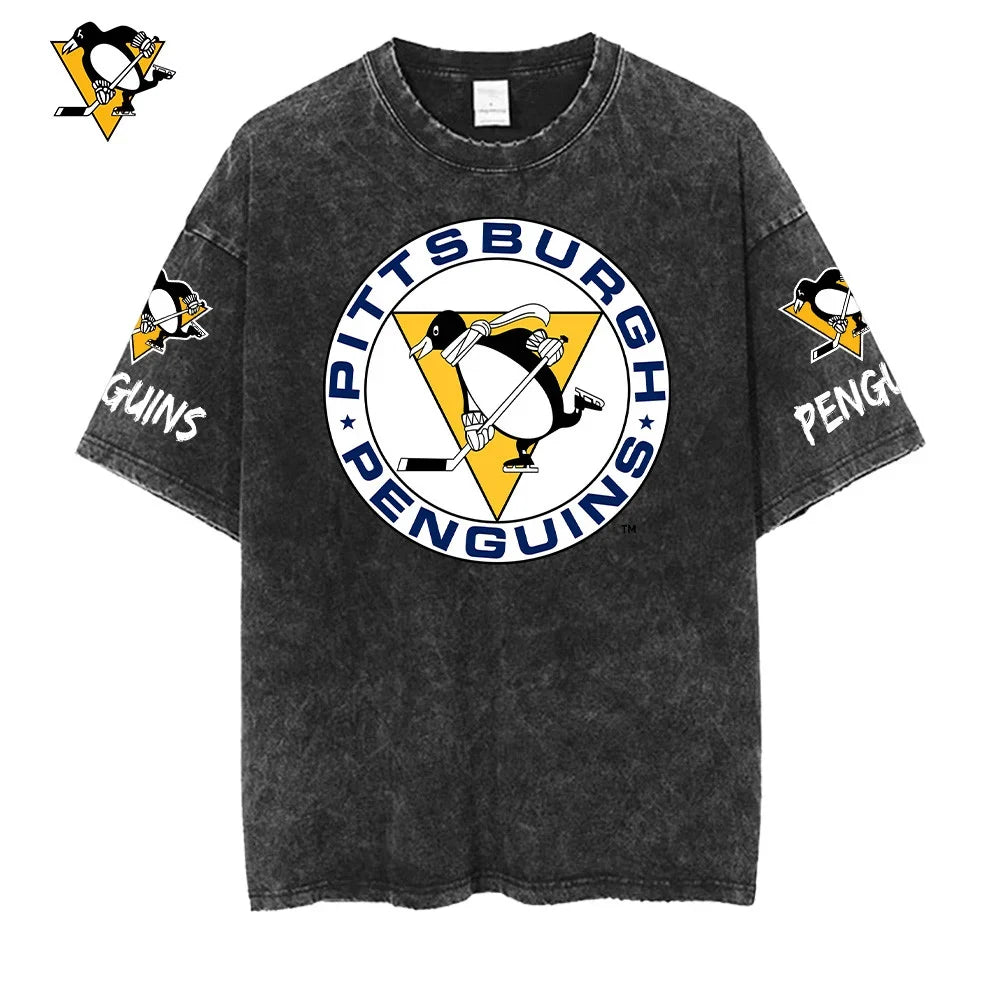 [SUPER SALE] NEW CUSTOMIZED NHL26 PBP PITTSBURGH PENGUINS MULTICOLOR WASHED TEE