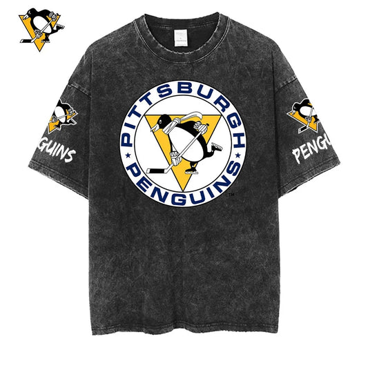 [SUPER SALE] NEW CUSTOMIZED NHL26 PBP PITTSBURGH PENGUINS MULTICOLOR WASHED TEE