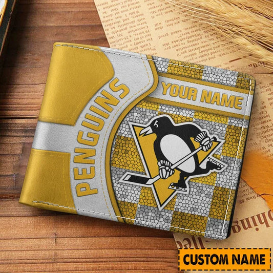 LIMITED EDITION - NEW CUSTOMIZED NHL26 PBP PITTSBURGH PENGUINS LEATHER WALLET