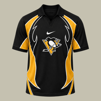 [SUPER SALE] NEW CUSTOMIZED NHL26 PBP PITTSBURGH PENGUINS POLO SHIRT