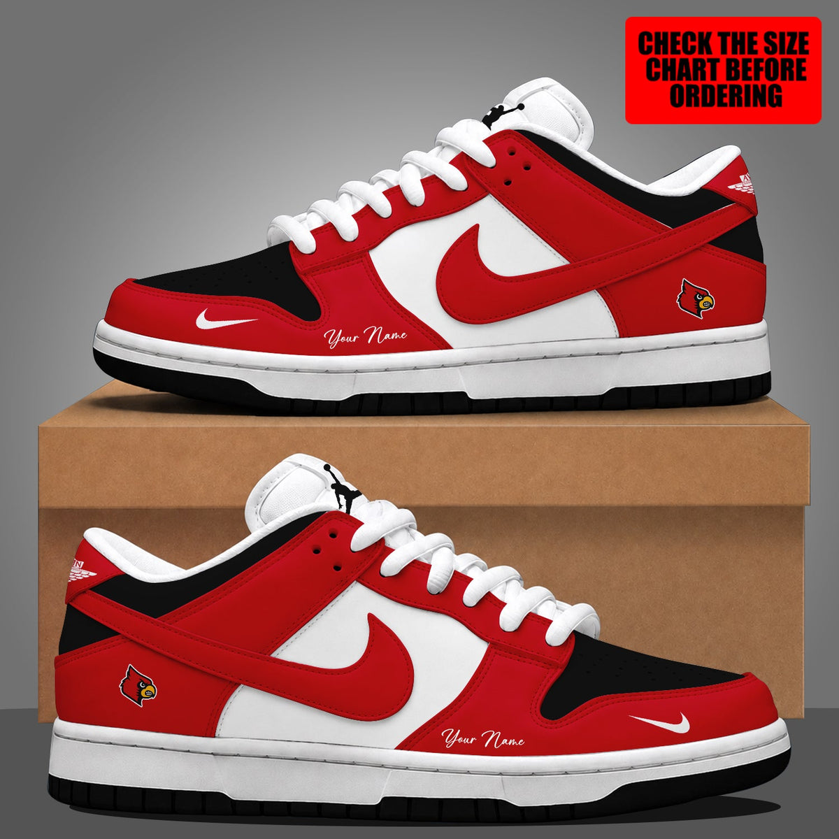 [FAN FAVORITE] NEW CUSTOMIZED NCAA CWS26 ULC LOUISVILLE CARDINALS DUNK LOW SHOES