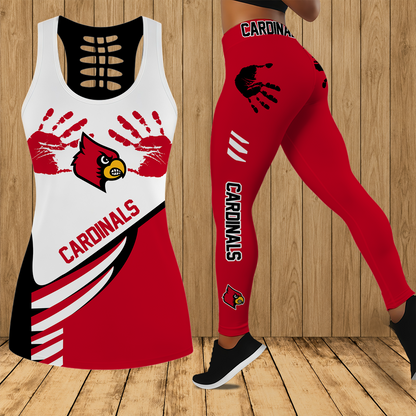 [FAN FAVORITE] NEW CUSTOMIZED NCAA CWS26 ULC LOUISVILLE CARDINALS HOLLOW TANK TOP & LEGGINGS SET