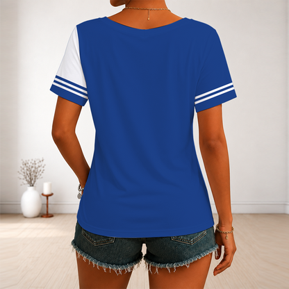 LIMITED EDITION - NEW CUSTOMIZED NBA26 P76 PHILADELPHIA 76ERS V-NECK FEMALE SHIRT