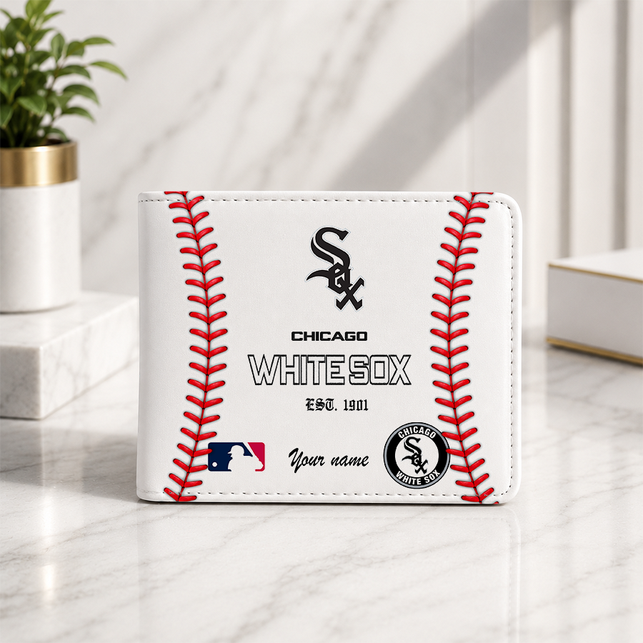 [FLASH SALE] NEW CUSTOMIZED MLB26 CWS CHICAGO WHITE SOX LEATHER WALLET