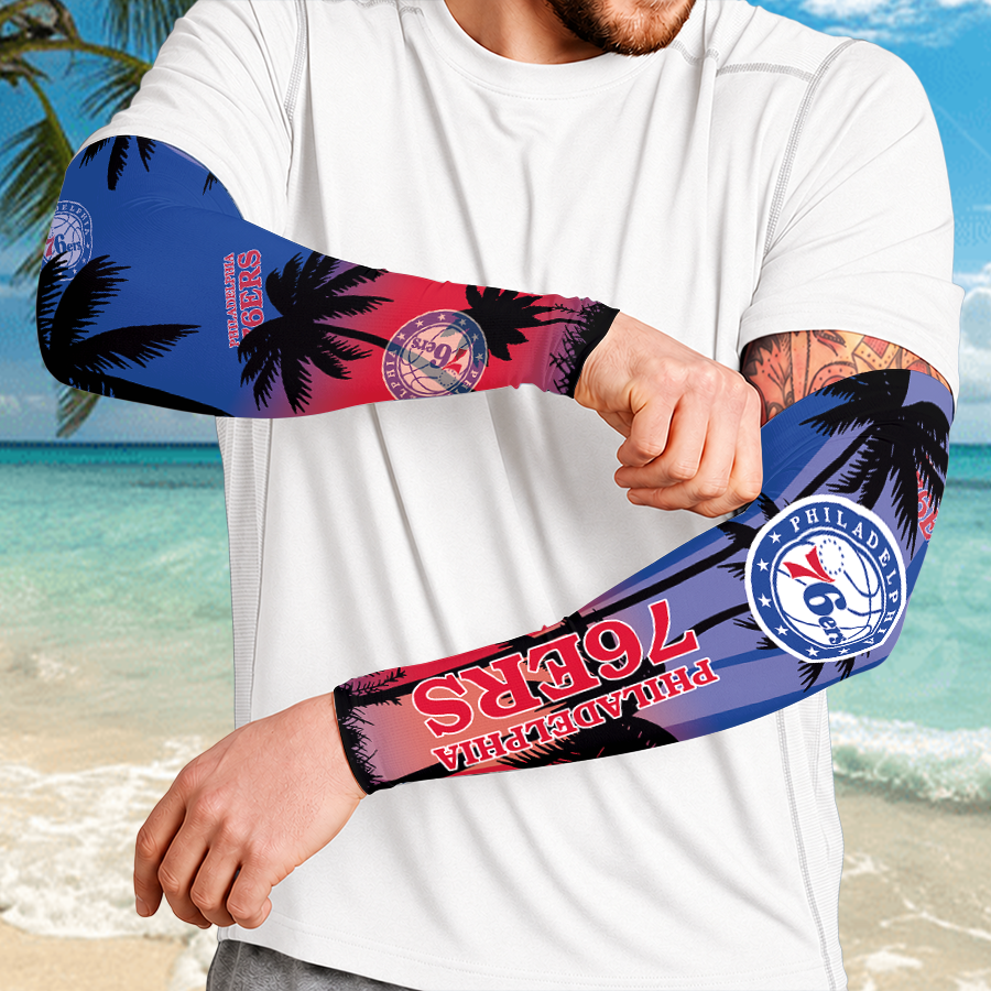 [HOT DEAL] NEW CUSTOMIZED NBA26 P76 PHILADELPHIA 76ERS SUN ARM SLEEVES