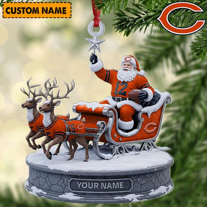 [SPECIAL OFFER] NEW CUSTOMIZED NFL26 CCB CHICAGO BEARS CHRISTMAS ACRYLIC ORNAMENT