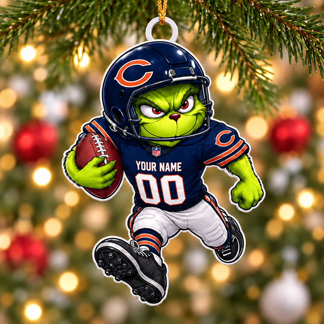 [SPECIAL OFFER] NEW CUSTOMIZED NFL26 CCB CHICAGO BEARS CHRISTMAS ACRYLIC ORNAMENT