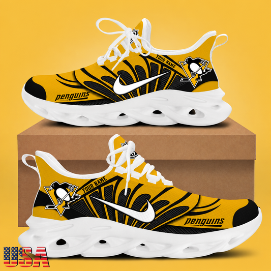 [SUPER SALE] NEW CUSTOMIZED NHL26 PBP PITTSBURGH PENGUINS CLUNKY SNEAKERS