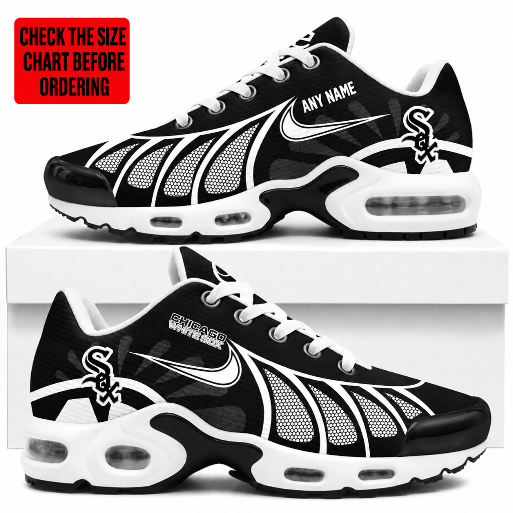 [FLASH SALE] NEW CUSTOMIZED MLB26 CWS CHICAGO WHITE SOX AIR MAX PLUS SNEAKERS