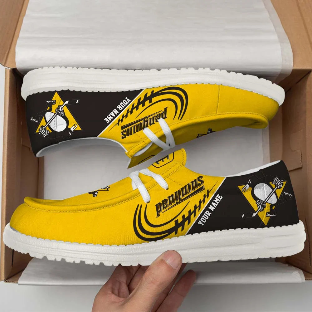 [SUPER SALE] NEW CUSTOMIZED NHL26 PBP PITTSBURGH PENGUINS PREMIUM LOAFER SHOES