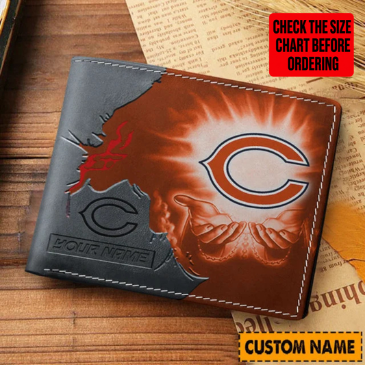 [SPECIAL OFFER] NEW CUSTOMIZED NFL26 CCB CHICAGO BEARS LEATHER WALLET