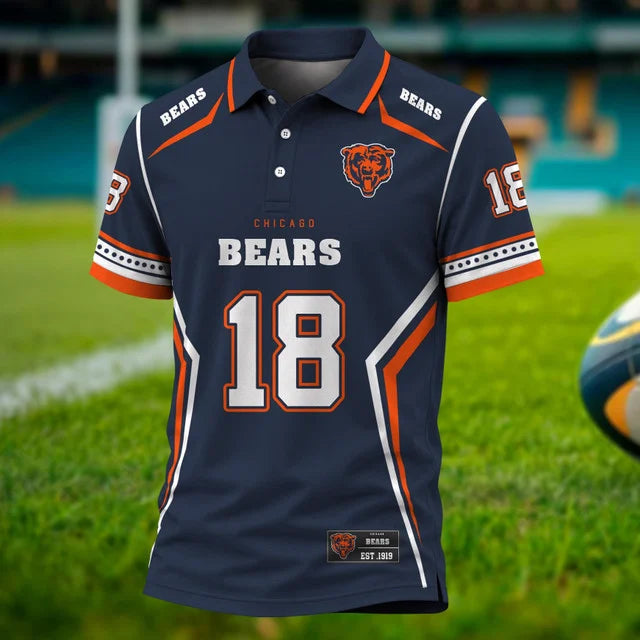 [SPECIAL OFFER] NEW CUSTOMIZED NFL26 CCB CHICAGO BEARS POLO SHIRT