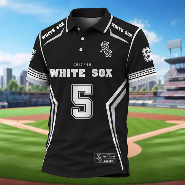 [FLASH SALE] NEW CUSTOMIZED MLB26 CWS CHICAGO WHITE SOX POLO SHIRT