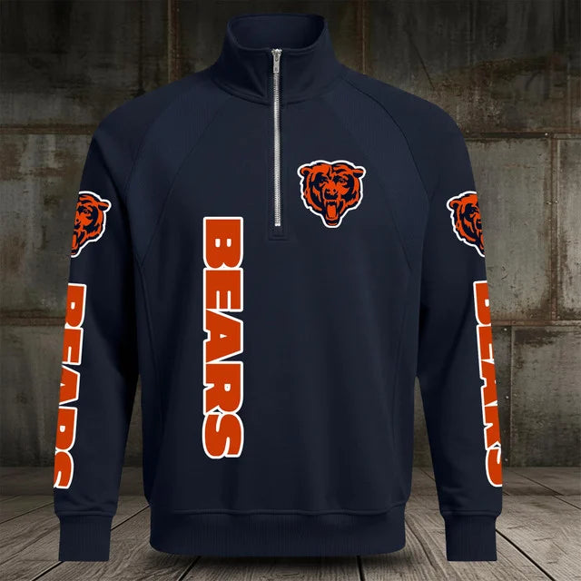 [SPECIAL OFFER] NEW CUSTOMIZED NFL26 CCB CHICAGO BEARS MEN'S MULTICOLOR QUARTER-ZIP PULLOVER