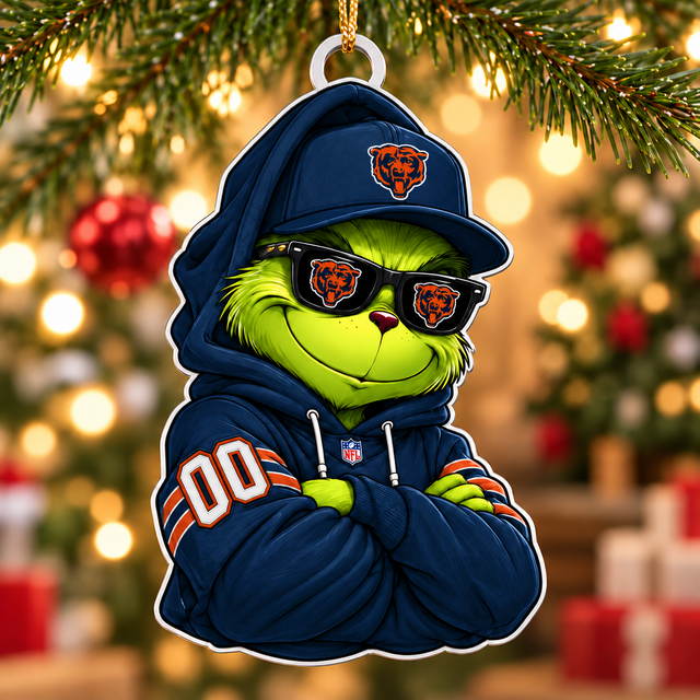 [SPECIAL OFFER] NEW CUSTOMIZED NFL26 CCB CHICAGO BEARS CHRISTMAS ACRYLIC ORNAMENT