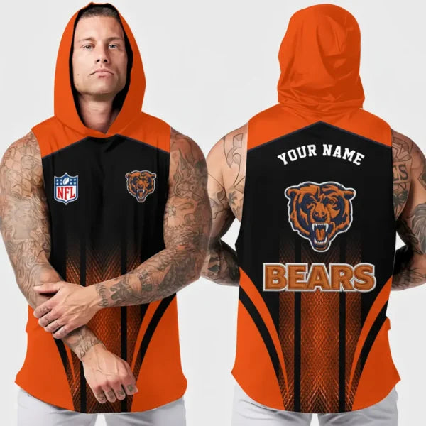[SPECIAL OFFER] NEW CUSTOMIZED NFL26 CCB CHICAGO BEARS HOODED TANK TOP