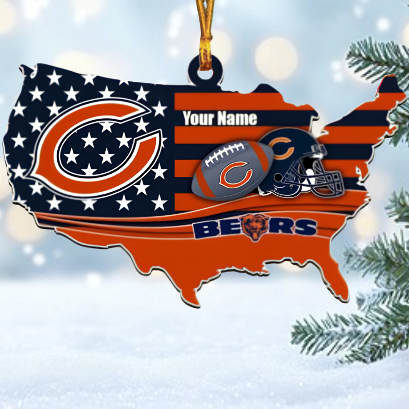 [SPECIAL OFFER] NEW CUSTOMIZED NFL26 CCB CHICAGO BEARS CHRISTMAS ACRYLIC ORNAMENT