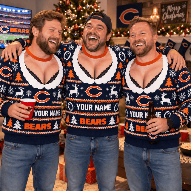 [SPECIAL OFFER] NEW CUSTOMIZED NFL26 CCB CHICAGO BEARS FUNNY CHRISTMAS UNISEX SWEATSHIRT