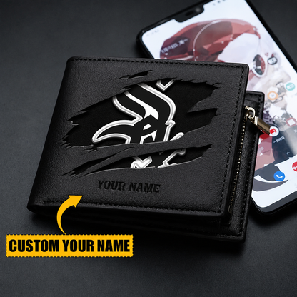 [FLASH SALE] NEW CUSTOMIZED MLB26 CWS CHICAGO WHITE SOX LEATHER WALLET