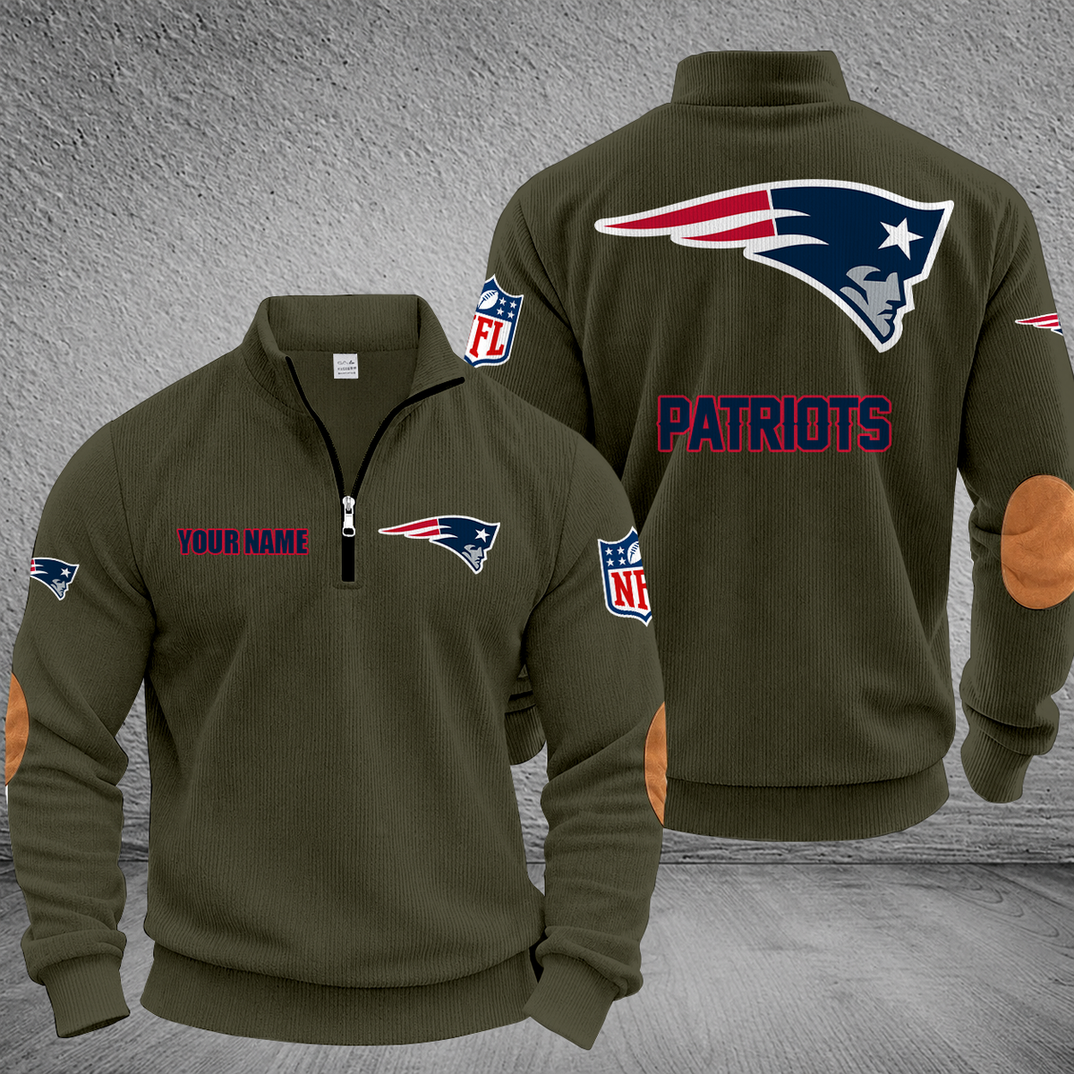 [SPECIAL OFFER] NEW CUSTOMIZED NFL27 NEP NEW ENGLAND PATRIOTS MULTICOLOR STRIPED QUATER ZIP SWEATSHIRT