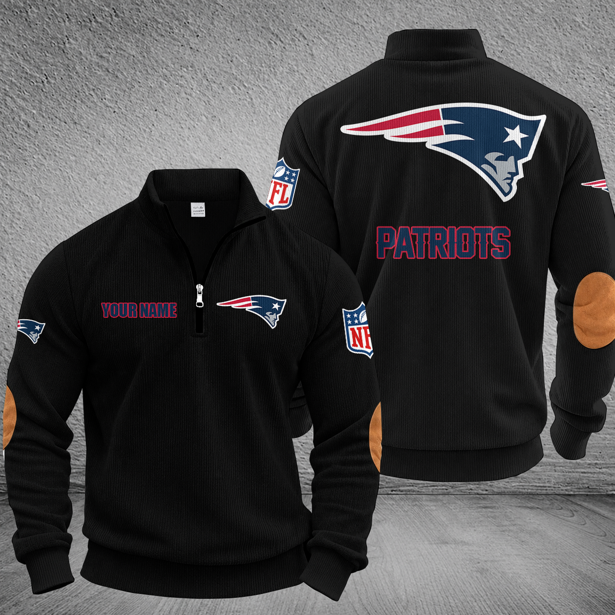 [SPECIAL OFFER] NEW CUSTOMIZED NFL27 NEP NEW ENGLAND PATRIOTS MULTICOLOR STRIPED QUATER ZIP SWEATSHIRT