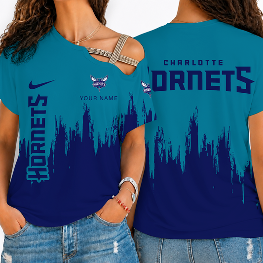 [HOT DEAL] NEW CUSTOMIZED NBA27 CHO CHARLOTTE HORNETS SHOULDER SHIRT