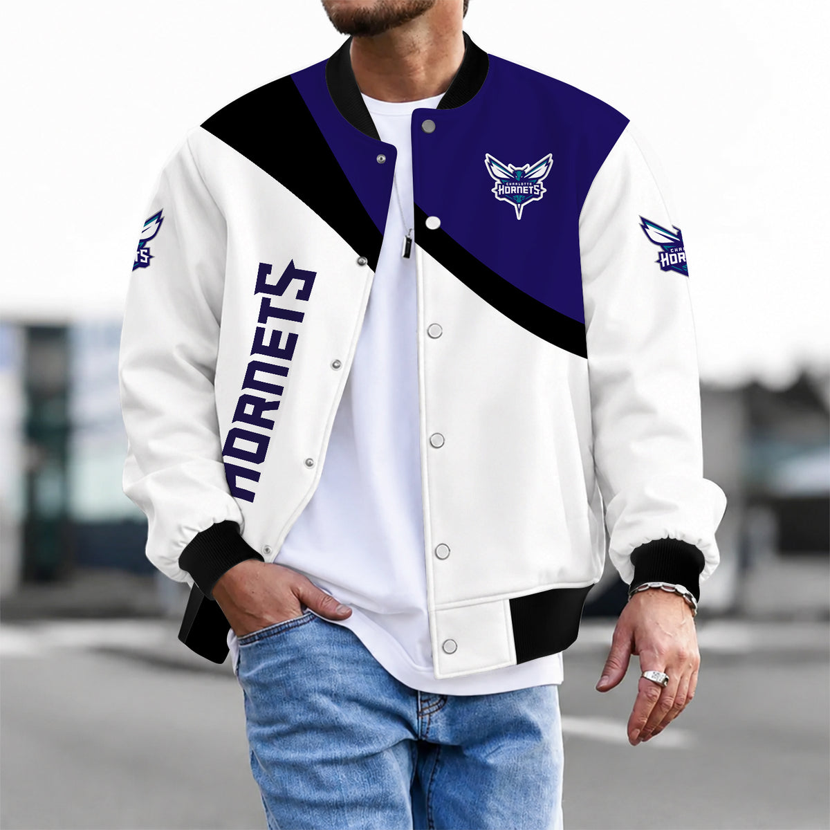 [HOT DEAL] NEW CUSTOMIZED NBA27 CHO CHARLOTTE HORNETS BASEBALL JACKET, SATIN VARSITY JACKET
