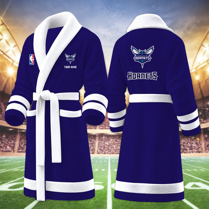 [HOT DEAL] NEW CUSTOMIZED NBA27 CHO CHARLOTTE HORNETS MULTICOLOR FLEECE BATHROBE