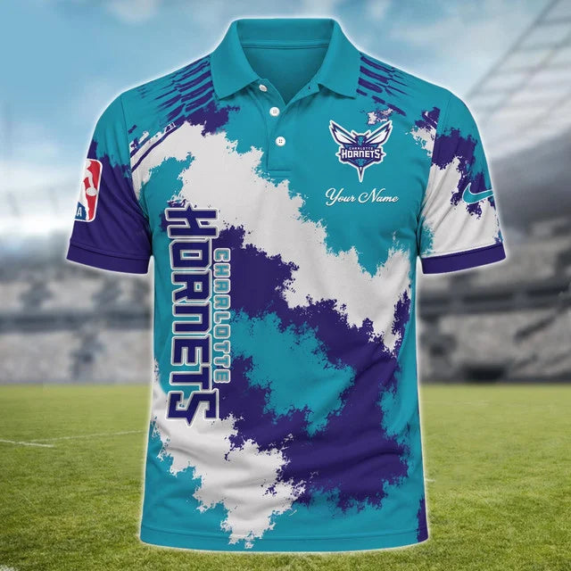 [HOT DEAL] NEW CUSTOMIZED NBA27 CHO CHARLOTTE HORNETS MULTICOLOR POLO SHIRT