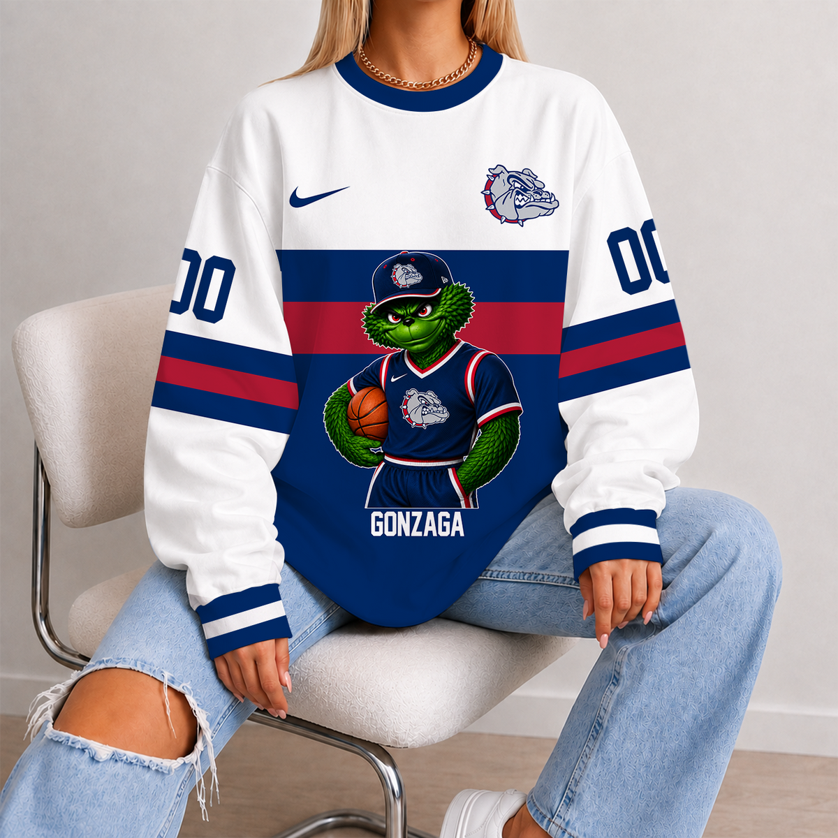 [FAN FAVORITE] NEW CUSTOMIZED NCAA MAM27 GOB GONZAGA BULLDOGS STRAPPY UNISEX SWEATSHIRT
