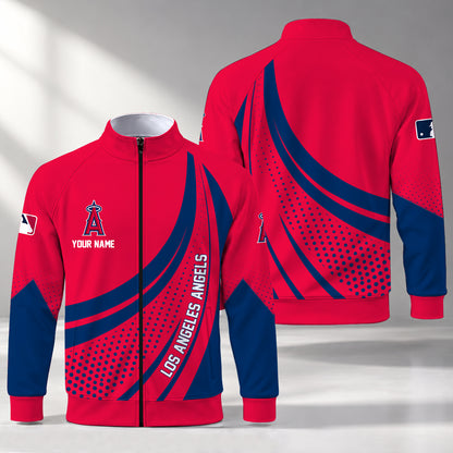 [FLASH SALE] NEW CUSTOMIZED MLB27 LAA LOS ANGELES ANGELS STAND COLLAR JACKET