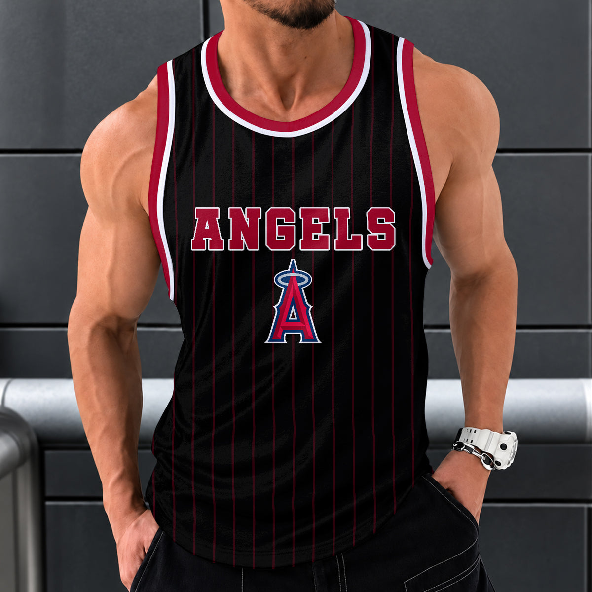 [FLASH SALE] NEW CUSTOMIZED MLB27 LAA LOS ANGELES ANGELS UNISEX TANK TOP
