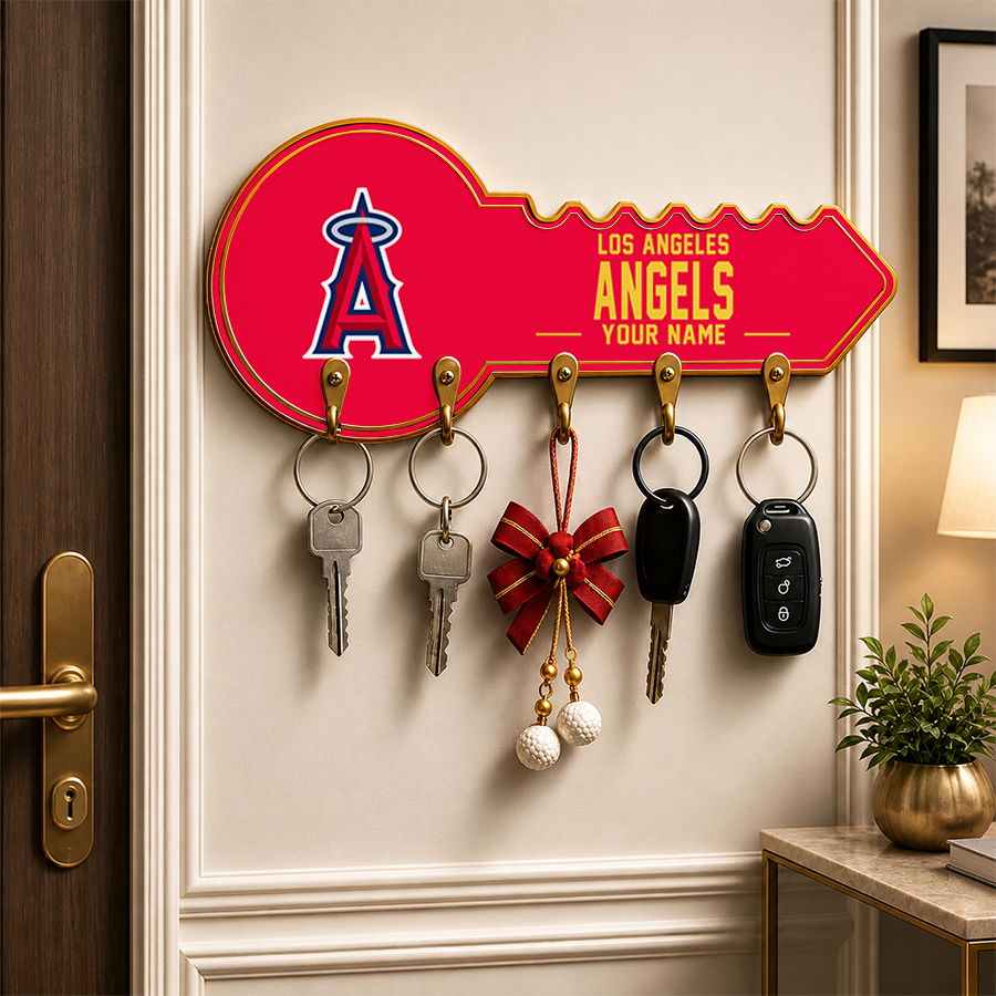 [FLASH SALE] NEW CUSTOMIZED MLB27 LAA LOS ANGELES ANGELS WALL KEY HOLDER FOR HOME
