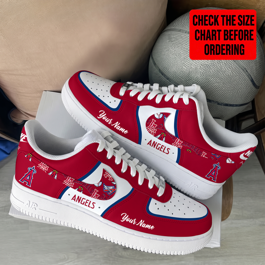 [FLASH SALE] NEW CUSTOMIZED MLB27 LAA LOS ANGELES ANGELS AF1 SHOES