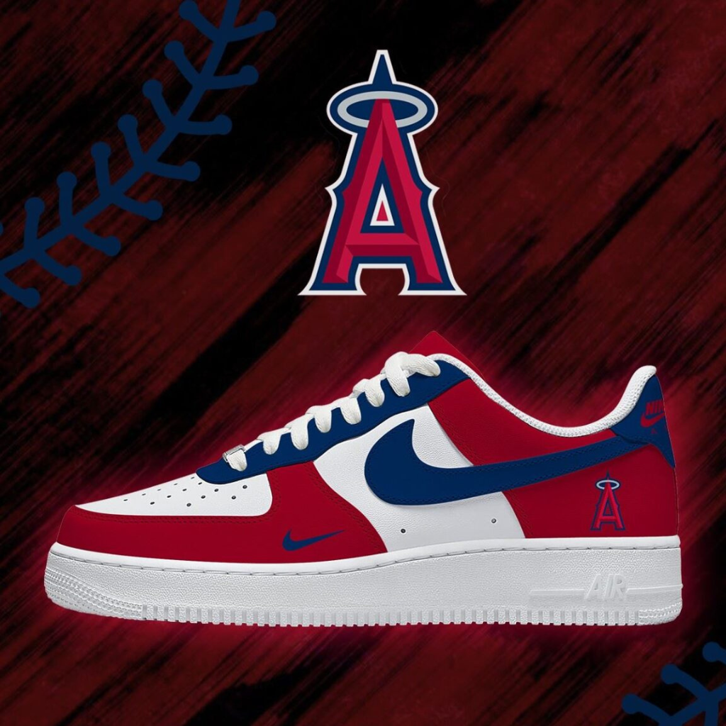 [FLASH SALE] NEW CUSTOMIZED MLB27 LAA LOS ANGELES ANGELS AF1 SHOES