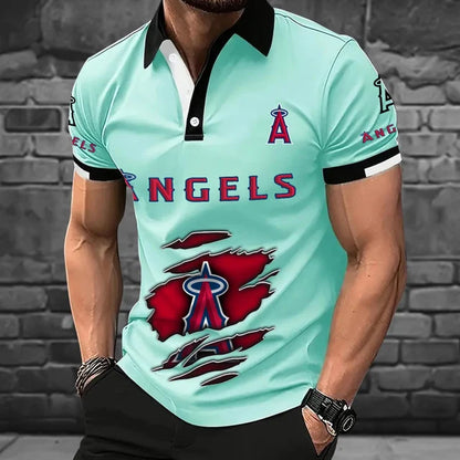 [FLASH SALE] NEW CUSTOMIZED MLB27 LAA LOS ANGELES ANGELS POLO SHIRT