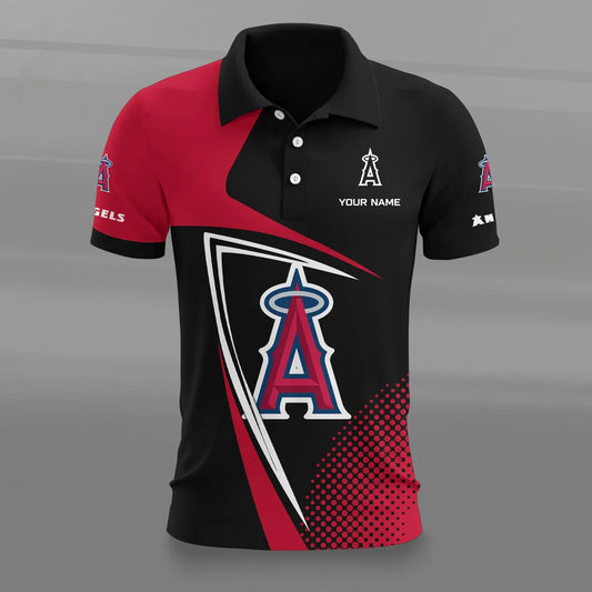 [FLASH SALE] NEW CUSTOMIZED MLB27 LAA LOS ANGELES ANGELS POLO SHIRT
