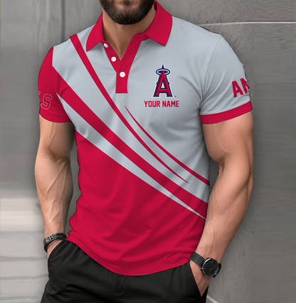 [FLASH SALE] NEW CUSTOMIZED MLB27 LAA LOS ANGELES ANGELS POLO SHIRT