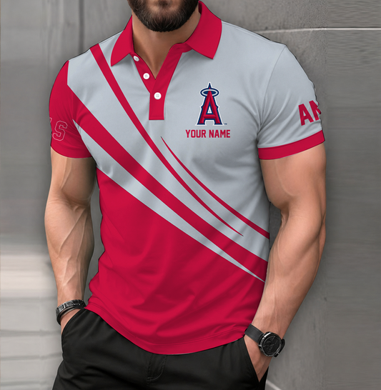 [FLASH SALE] NEW CUSTOMIZED MLB27 LAA LOS ANGELES ANGELS POLO SHIRT