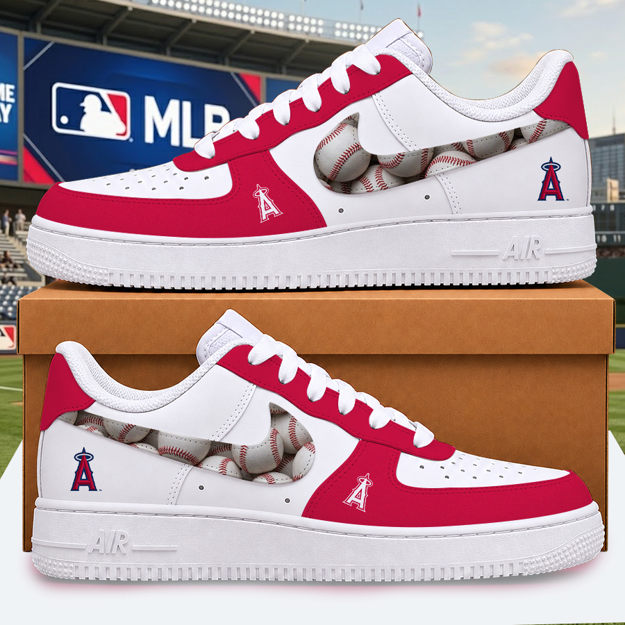 [FLASH SALE] NEW CUSTOMIZED MLB27 LAA LOS ANGELES ANGELS AF1 SHOES