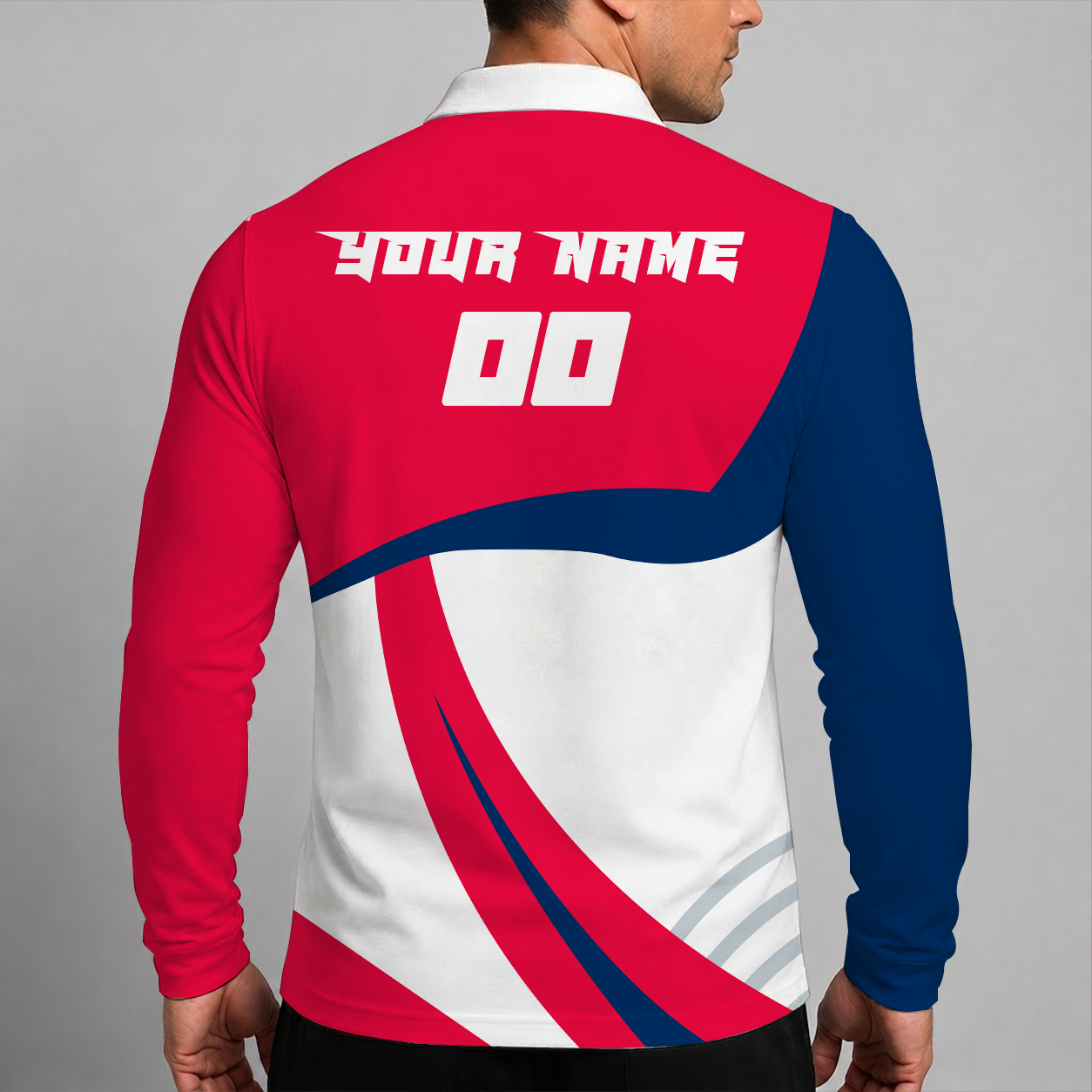 [FLASH SALE] NEW CUSTOMIZED MLB27 LAA LOS ANGELES ANGELS MEN'S LONG SLEEVE POLO