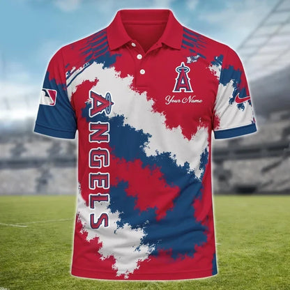 [FLASH SALE] NEW CUSTOMIZED MLB27 LAA LOS ANGELES ANGELS MULTICOLOR POLO SHIRT